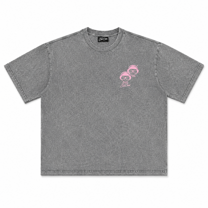 Operation Chiin Chilla AUSPICIOUS CLOUD TEE STONE WASH Grey/Pink